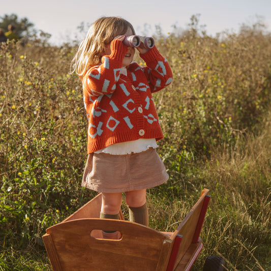 THE EXPLORER - ORANGE WOOL CARDIGAN