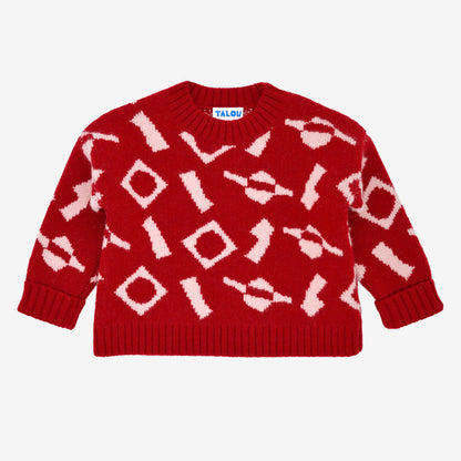 CUT AND STICK KIDS JUMPER - RED