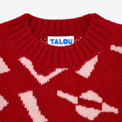 CUT AND STICK KIDS JUMPER - RED