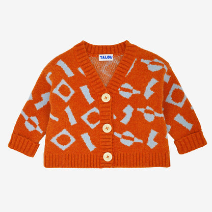 CUT AND STICK KID'S CARDIGAN - ORANGE