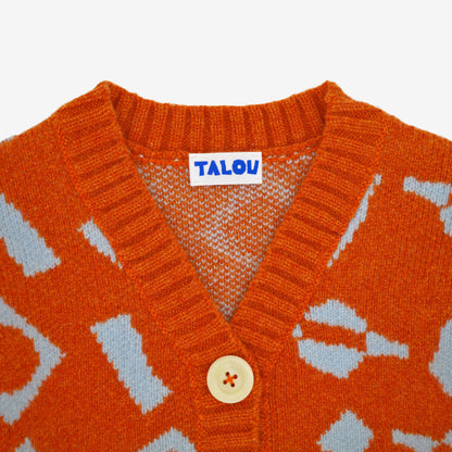 CUT AND STICK KID'S CARDIGAN - ORANGE